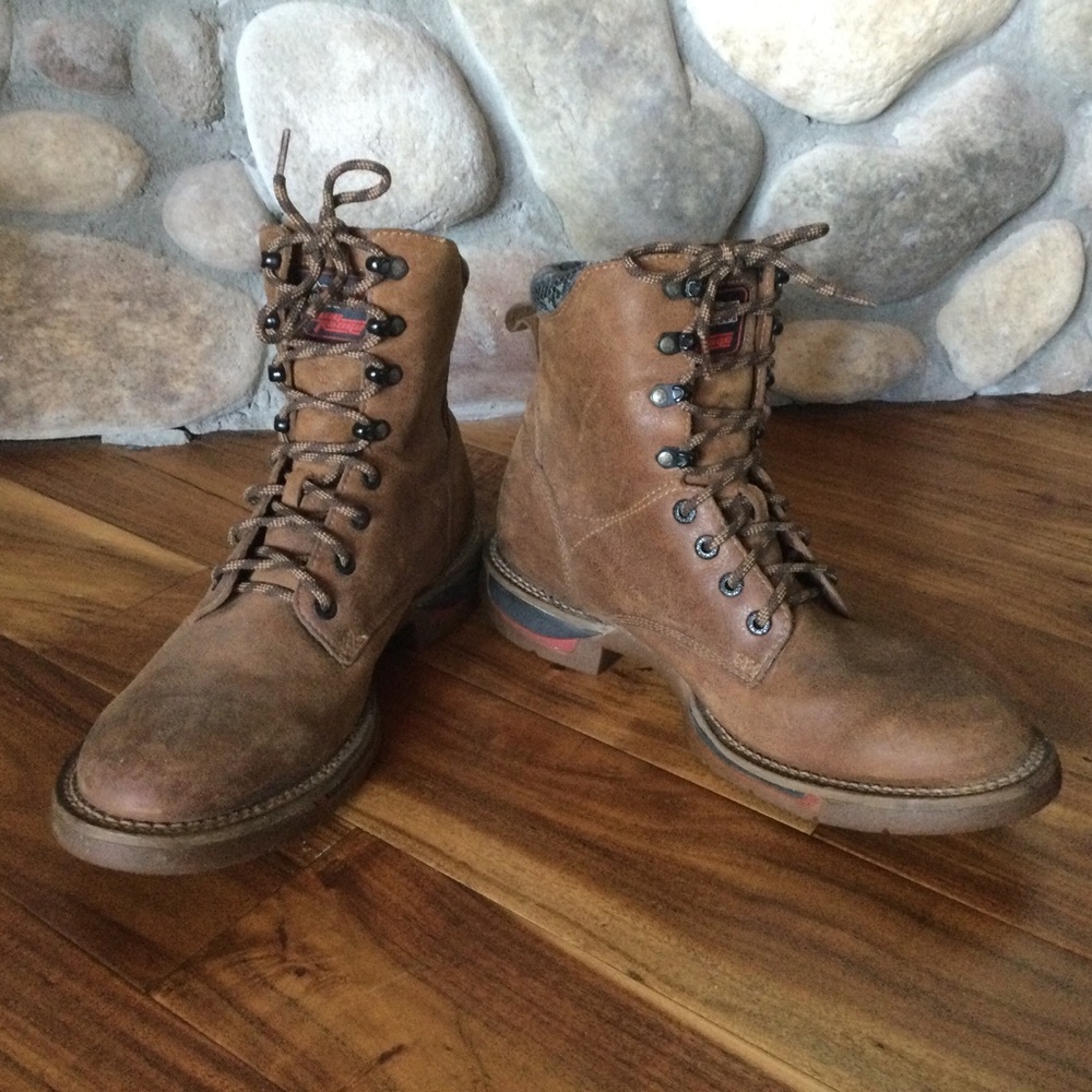 Rocky IronClad Waterproof Leather Work Boots Brown Lace-Up
